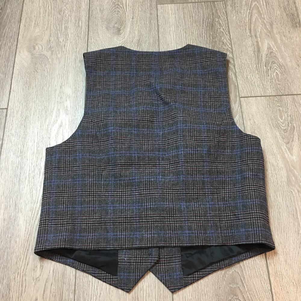 Madewell Wool-Blend Plaid Suiting Vest Women size 10 Italian Fabric - Picture 2 of 7